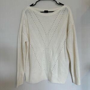 Yessica Women’s White Wool Blend Sweater Size Medium